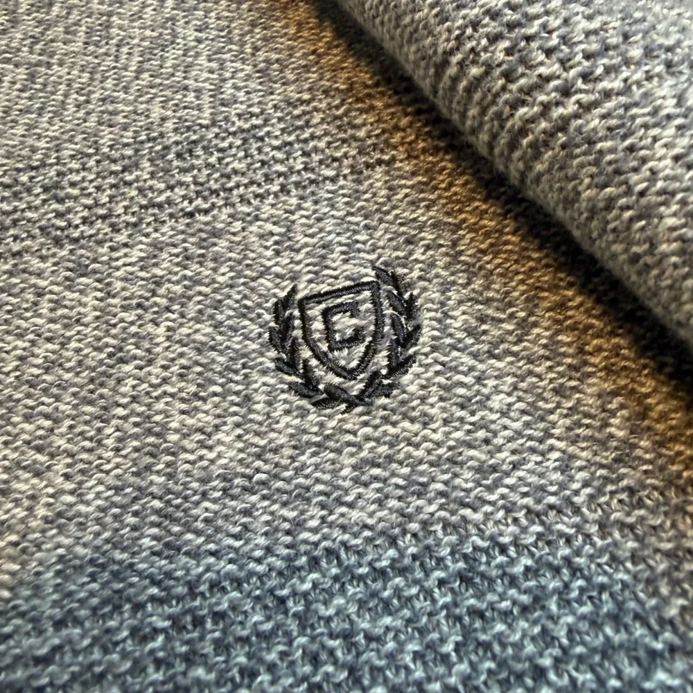 Chaps Mens Big & Tall XLT Grey Marl Cotton Quarter Button Mock Neck Sweater NWT